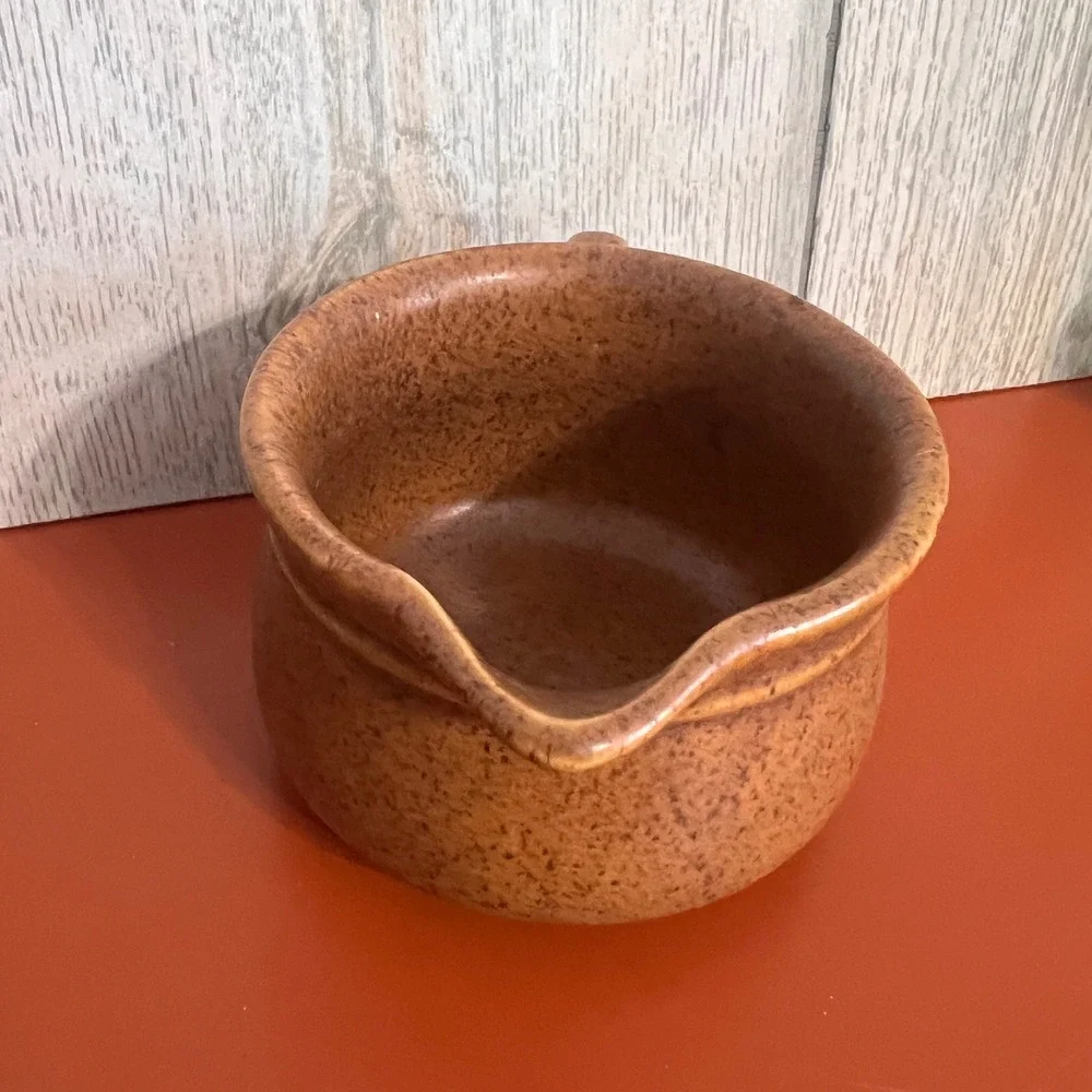 Vintage‎ Brown Speckled Stoneware Creamer Pitcher Mid Century Modern Farmhouse